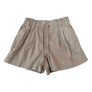 Uniqlo Beige Linen Blend Pleated Shorts Size S Minimalist Coastal Relaxed Fit